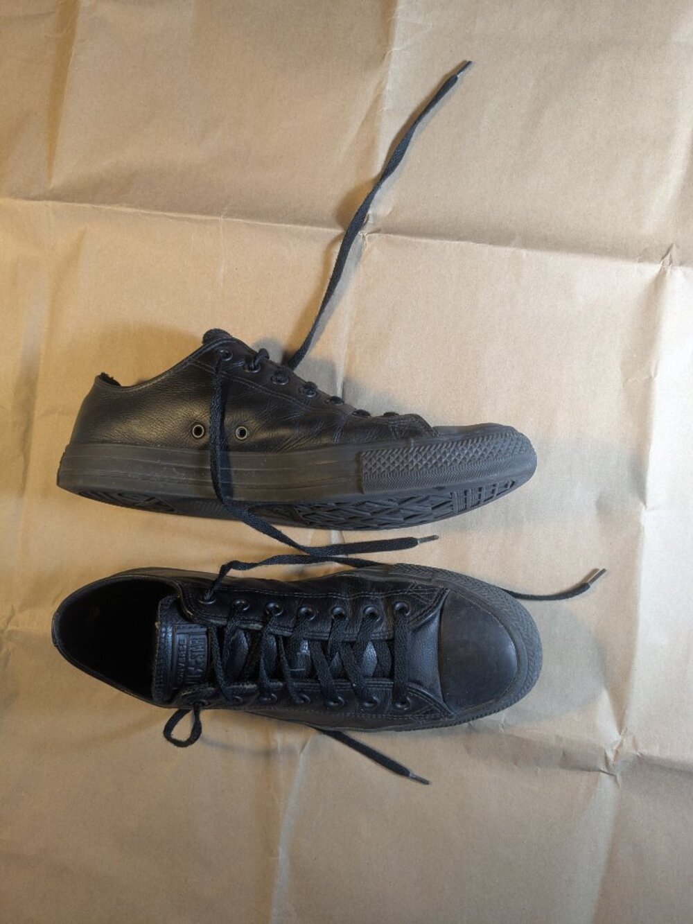 Converse Chuck Taylor All Star Low Black Mono Men's 11.5 Leather - Picture 4 of 16